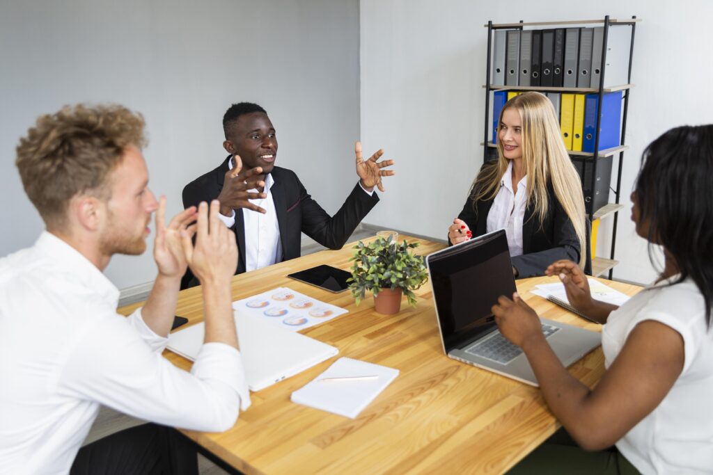 front view working covid concept